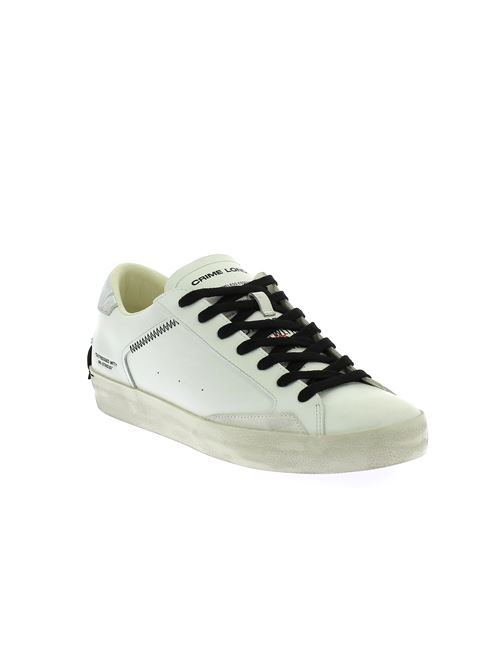 Distressed sneakers da uomo in pelle bianca CRIME LONDON | 1400410